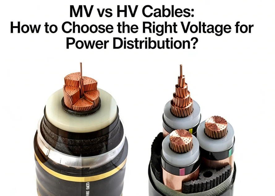 كابلات MV vs HV كيفية اختيار الجهد المناسب لتوزيع الطاقة