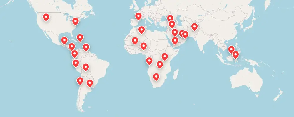 XWA Global Customers Map