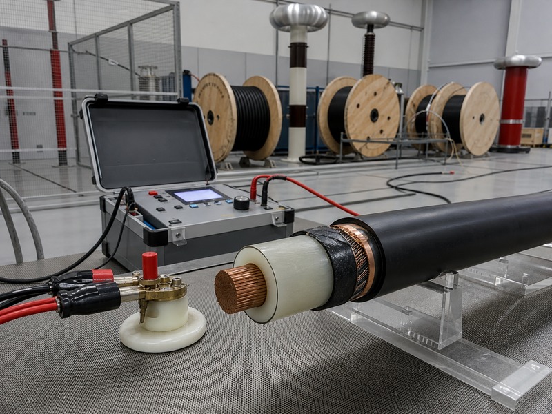 Medium voltage XLPE cable in XWA factory electrical testing