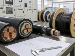 Medium voltage cable cross sections and drums for industrial project selection